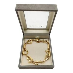 Christian Dior PARIS Alphabet English Letters Logo Gold Bracelet With Box